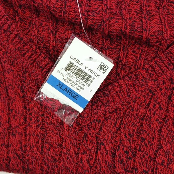 NWT KAREN SCOTT Christmas Sweater XL(16-18) Red Pullover Cable Knit 100% Cotton - Picture 10 of 11